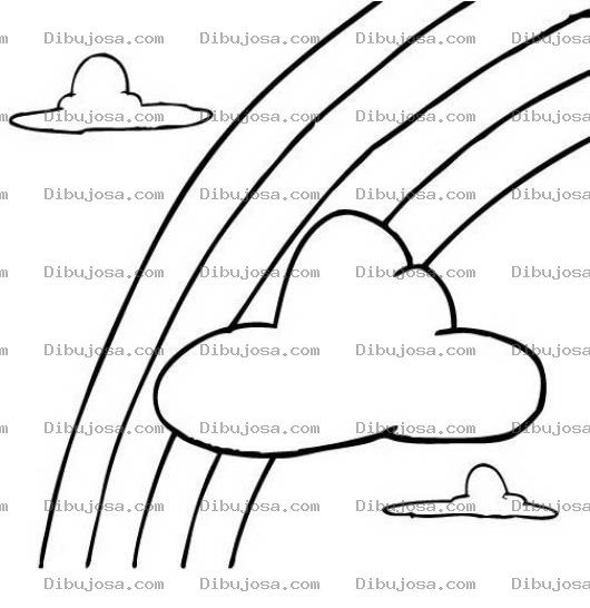 Dibujo para colorear Colorear Nubes Y Arcoiris