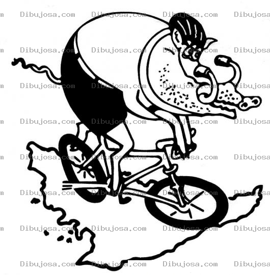Dibujo para colorear Dibujo De Jabali En Bicicleta Para Pintar Y Colorear