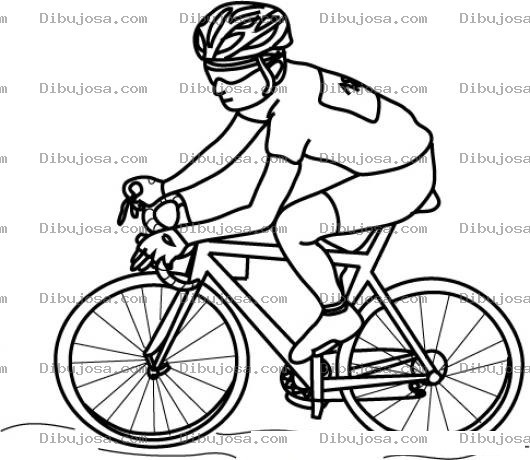 Dibujo para colorear Dibujo De Ciclista En Cometencia De Ciclismo Para Pintar Y Colorear Competidor De La Vuelta Ciclistica