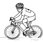 Dibujo para colorear Dibujo De Ciclista En Cometencia De Ciclismo Para Pintar Y Colorear Competidor De La Vuelta Ciclistica