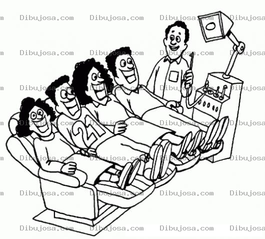 Dibujo para colorear Dentista Barato Para Pintar Y Colorear Dibujo De Dentista Que Atiende En Grupos Y Aun Mas Barato Por Docena