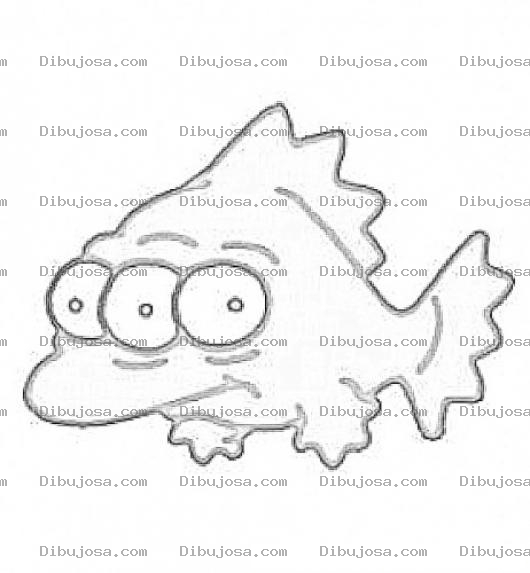 Dibujo para colorear Pez De Tres Ojos Dibujo De Un Pescado Con 3 Ojos Para Pintar Y Colorear Pezcado Triojos