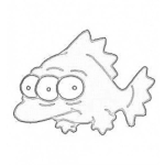 Dibujo para colorear Pez De Tres Ojos Dibujo De Un Pescado Con 3 Ojos Para Pintar Y Colorear Pezcado Triojos