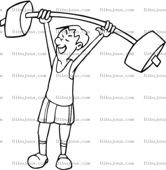 Dibujo para colorear Dibujo De Papa Levantando Pesas Y Haciendo Ejercicios Para Pintar Y Colorear