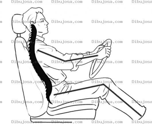 Dibujo para colorear Sillon De Carro Con Soporte Lumbar Para Pintar Y Colorear Ergonomia En El Asiento Del Automov Con Dibujo De La Columna Vertebralil