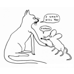 Dibujo para colorear Gato Y Raton Haciendo Las Paces Para Pintat Y Colorear Dibujo De Raton Y Gato Dandose La Mano