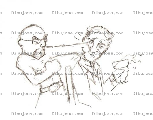 Dibujo para colorear Manada En La Cara Para Pintar Y Colorear Un Punetazo En La Pura Ficha