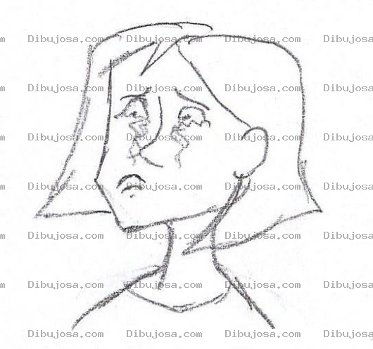 Dibujo para colorear Dibujo De Una Mujer Llorando Para Pintar Y Colorear