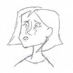Dibujo para colorear Dibujo De Una Mujer Llorando Para Pintar Y Colorear