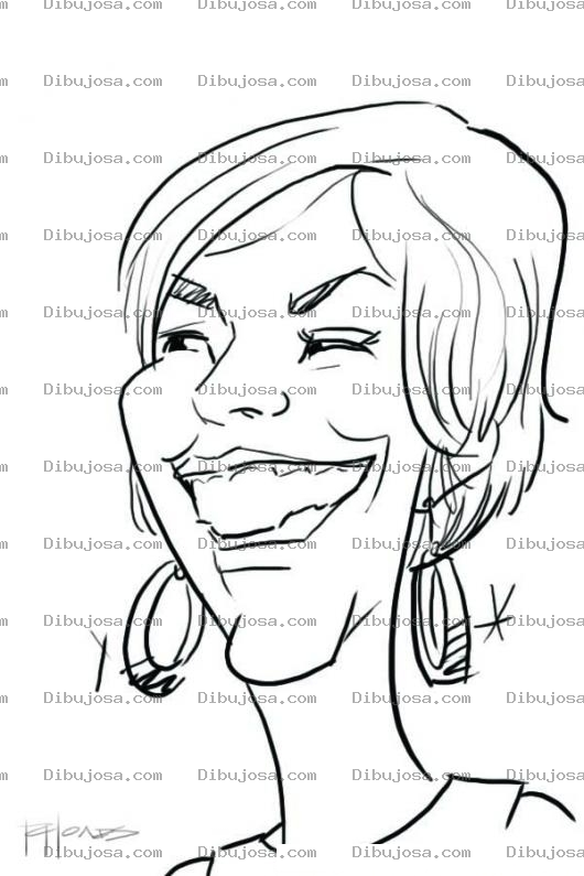 Dibujo para colorear Dibujo De Mujer Sonriendo Para Colorear