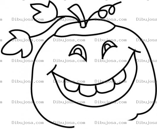 Dibujo para colorear Calabazafeliz Dibujo De La Calabaza Feliz Y Sonriente Para Pintar Y Colorear