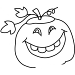 Dibujo para colorear Calabazafeliz Dibujo De La Calabaza Feliz Y Sonriente Para Pintar Y Colorear