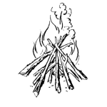 Dibujo para colorear Fogata Con Palos De Ramas Para Colorear