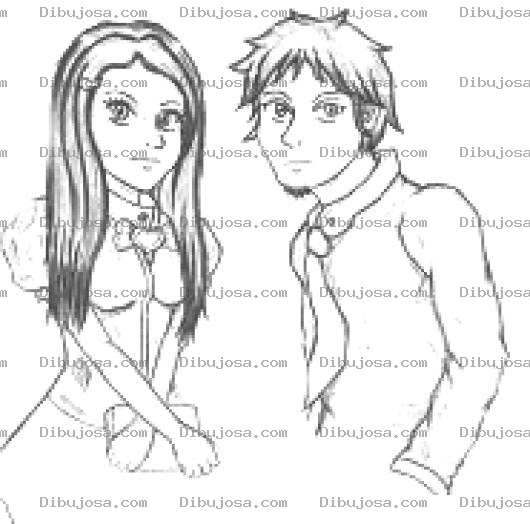 Dibujo para colorear Colorear Novios Estudiantes Para Pintar Alumnos Enamorados