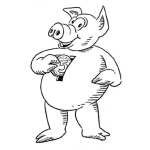 Dibujo para colorear Cerdito Ahorrador Dibujo De Alcancia Metiendose Una Moneda Para Colorear