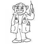 Dibujo para colorear Colorear doctor con una jeringa
