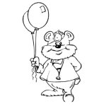 Dibujo para colorear Colorear osito doctor con globitos