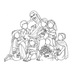 Dibujo para colorear Cristo Ama A Los Ninos Dibujo De Jesus Con Los Ninos Para Pintar Y Colorear