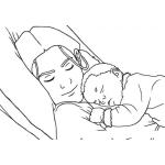 Dibujo para colorear Colorear Mama Con Bebe Durmiendo En Hamaca Para Pintar Y Colorear
