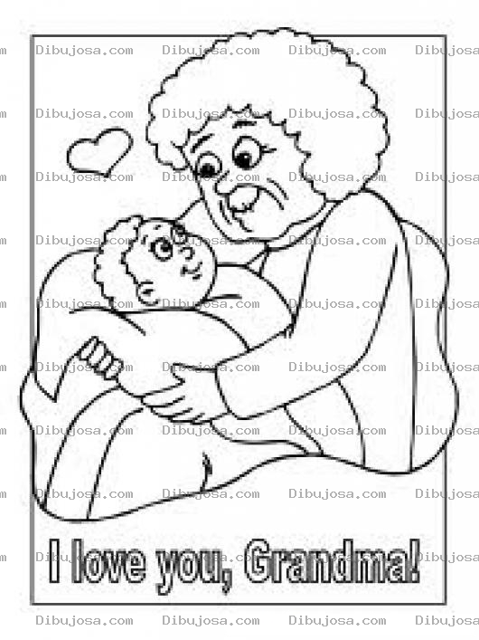 Dibujo para colorear Dibujo De Abuela Y Nieto Bebe Para Pintar Y Colorear