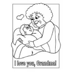 Dibujo para colorear Dibujo De Abuela Y Nieto Bebe Para Pintar Y Colorear