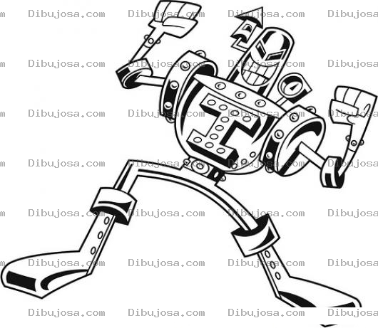 Dibujo para colorear Dibujo De Robot Fuerte Para Pintar Y Colorear