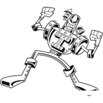 Dibujo para colorear Dibujo De Robot Fuerte Para Pintar Y Colorear