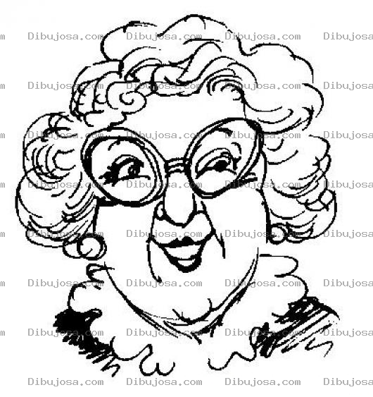 Dibujo para colorear Dibujto De Abuelita Con Anteojos Para Colorear