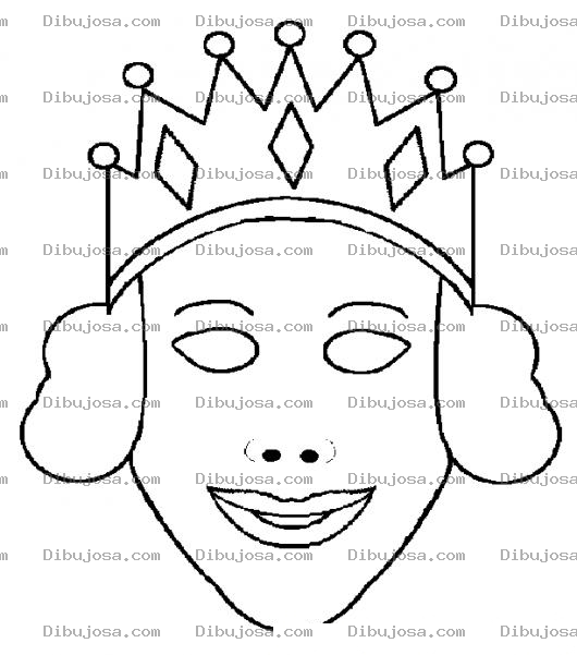 Dibujo para colorear Mascara De Reina Para Recortar Pintar Y Colorear