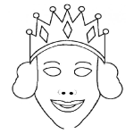 Dibujo para colorear Mascara De Reina Para Recortar Pintar Y Colorear