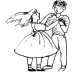 Dibujo para colorear Dibujo De Nina Con Nino Bailando Para Pintar Y Colorear
