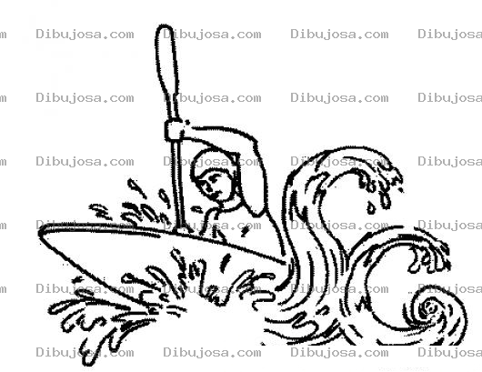Dibujo para colorear Dibujo De Hombre En Kayak Para Pintar Y Colorear Cayak Kayac