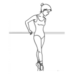 Dibujo para colorear Chica Valetista Para Pintar Y Colorear Muchacha Baletista