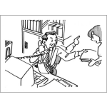 Dibujo para colorear Dibujo De Jefe Exigente Reganando A Una Secretaria Para Colorear