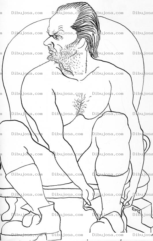 Dibujo para colorear Dibujo De Luchador Poniendose Las Botas Para Pintar Y Colorear