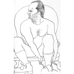 Dibujo para colorear Dibujo De Luchador Poniendose Las Botas Para Pintar Y Colorear