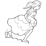 Dibujo para colorear Dibujo De Cenicienta Bajando Las Gradas Y Perdiendo La Zapatilla De Cristal Para Pintar Y Colorear