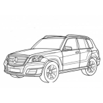 Dibujo para colorear Colorear camioneta SUV Mercedes Benz GLK