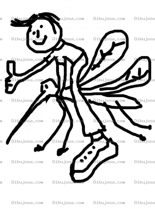 Dibujo para colorear Mosquitogigante Dibujo De Un Nino Volando Sobre Un Mosquito Gigante Para Pintar Y Colorear