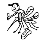 Dibujo para colorear Mosquitogigante Dibujo De Un Nino Volando Sobre Un Mosquito Gigante Para Pintar Y Colorear