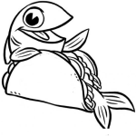 Dibujo para colorear Taco De Pescado Para Colorear Empanada De Pescado Rica Y Deliciosa