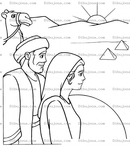 Dibujo para colorear Pareja En Camello Para Colorear