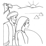 Dibujo para colorear Pareja En Camello Para Colorear