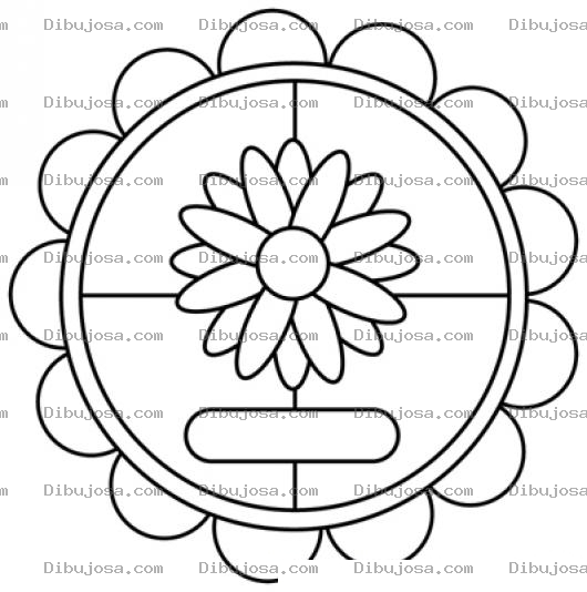 Dibujo para colorear Sello De Flor Para Colorear