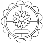 Dibujo para colorear Sello De Flor Para Colorear
