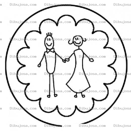 Dibujo para colorear Colorear Pareja En Un Plato