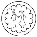Dibujo para colorear Colorear Pareja En Un Plato