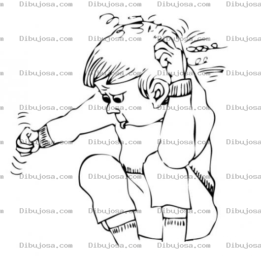 Dibujo para colorear Dibujo De Nino Enojado Para Colorear