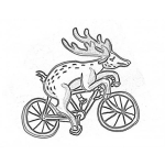 Dibujo para colorear Venado En Bicicleta Para Pintar Y Colorear