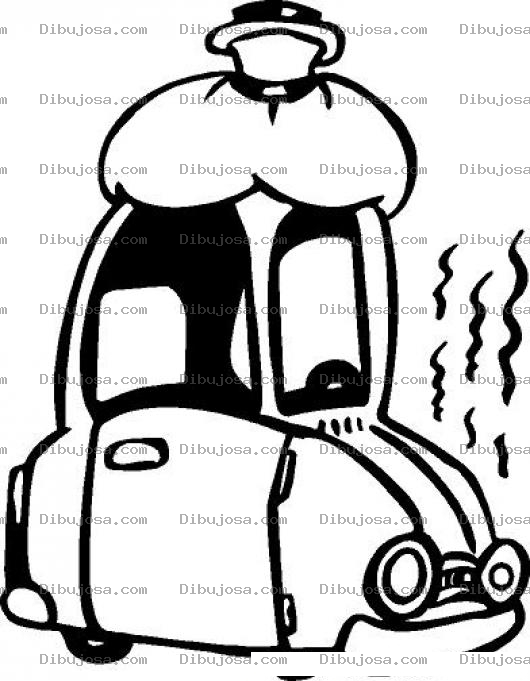 Dibujo para colorear Dibujo De Carro Viejo Enfermito Con Temperatura Para Pintar Y Colorear